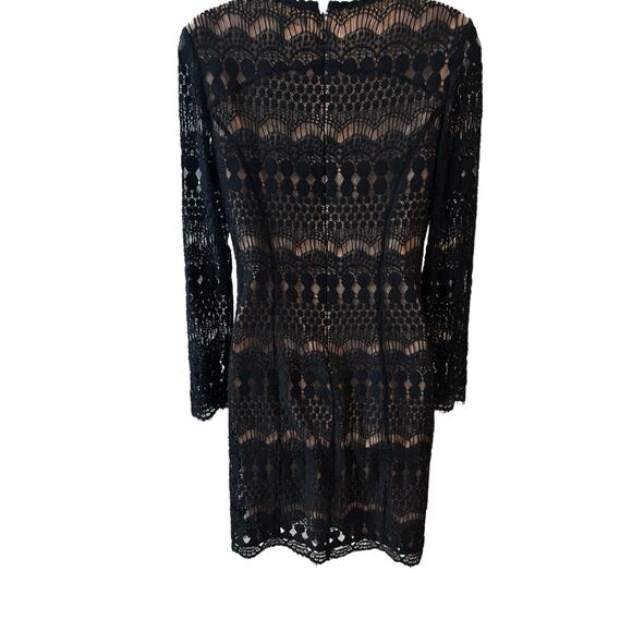 Black house white market. Black cocktail dress with lace over lay. size 6 - Picture 3 of 7